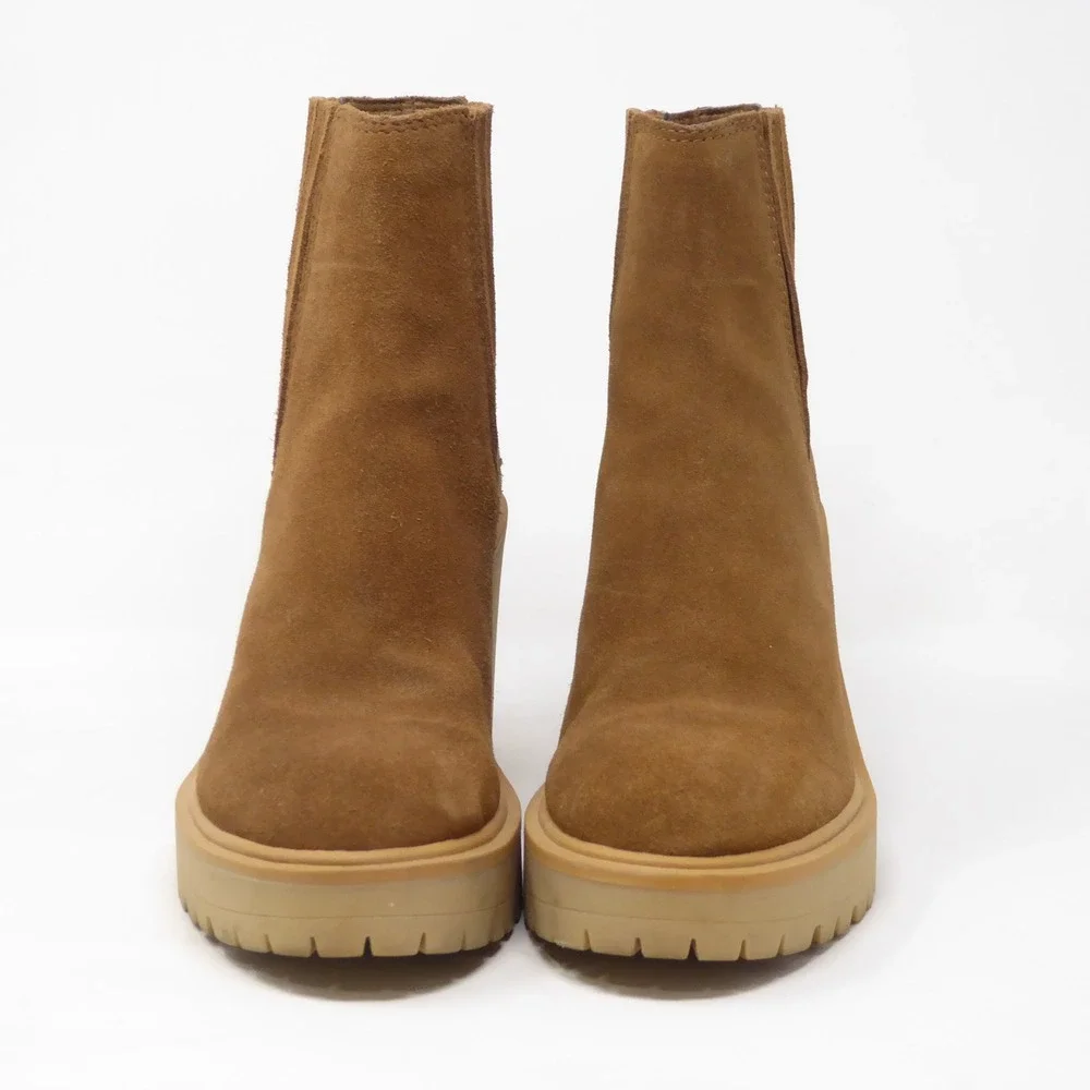 Dolce Vita Women Caster H2O Booties Brown Suede Lug Sole Block Heel Size 6